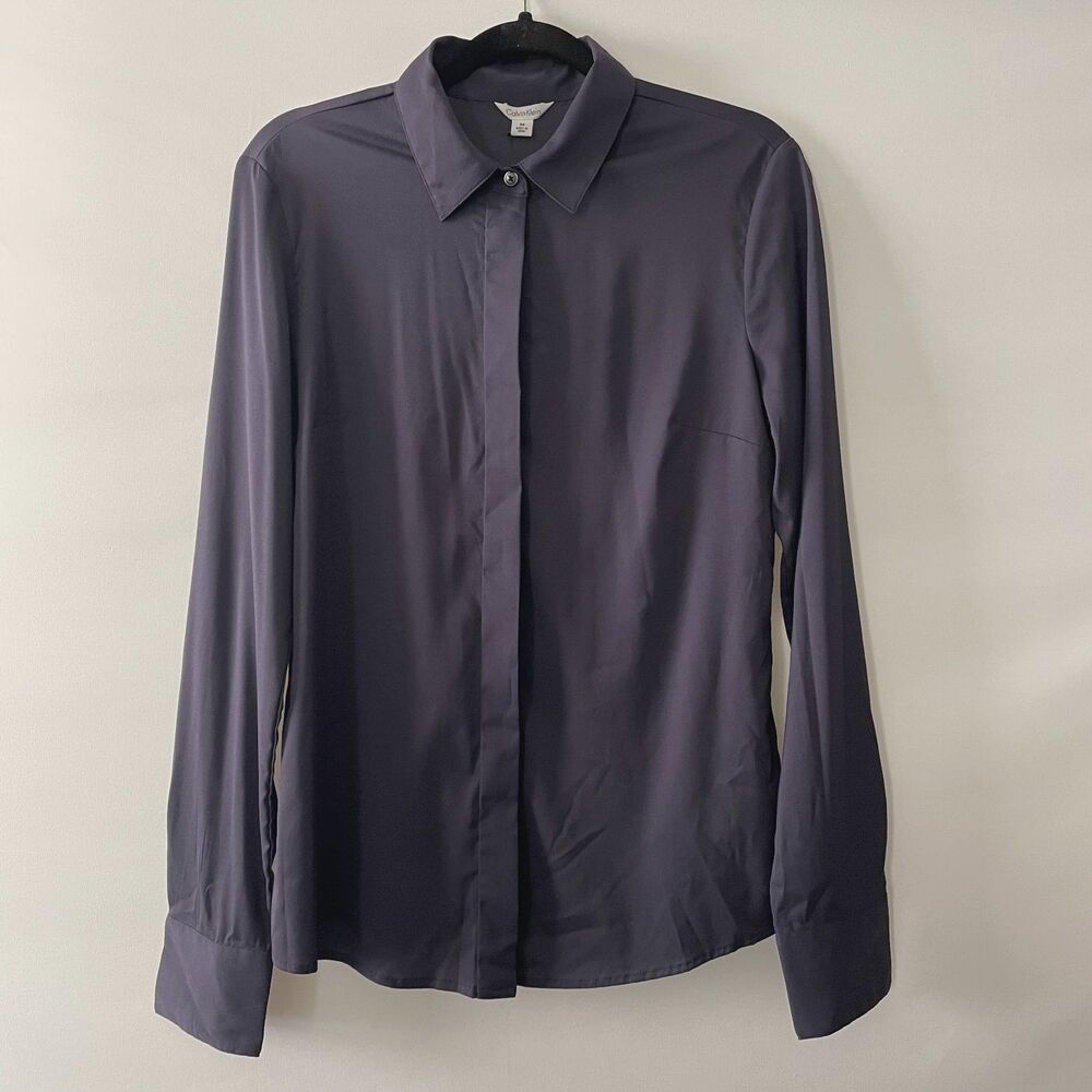 NWT Calvin Klein womens navy blue shirt size M Medium